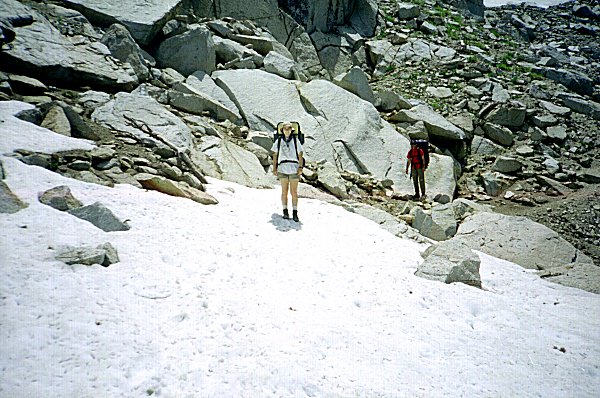 Snow patches North side Gardiner Pass