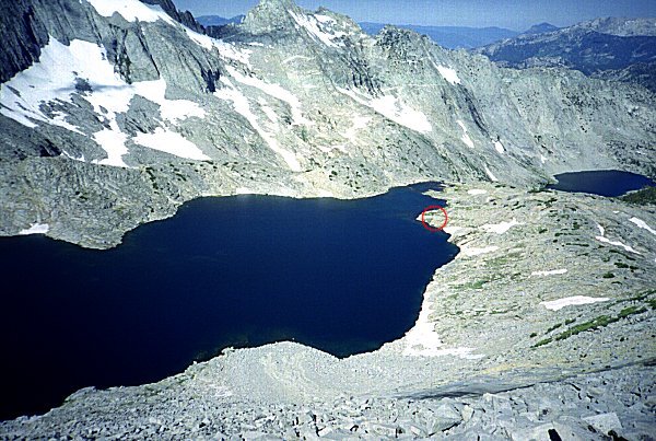 Campsite far below Mt Cotter